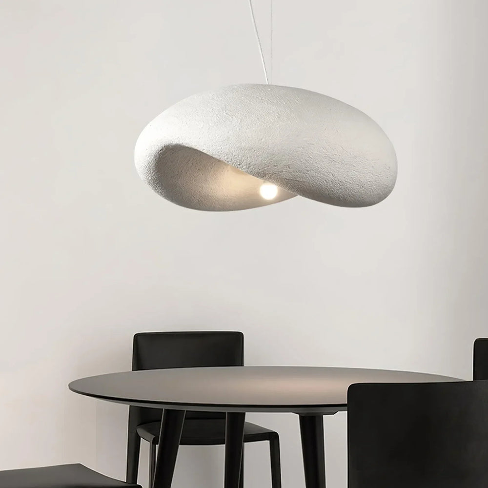 Lampadario a sospensione per soggiorno in stile wabi-sabi a forma di fungo bianco