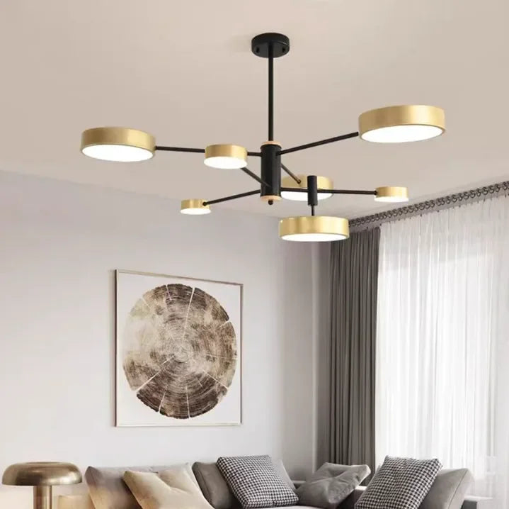 Lampadario a bracci in metallo nordico LED dimmerabili per soggiorno