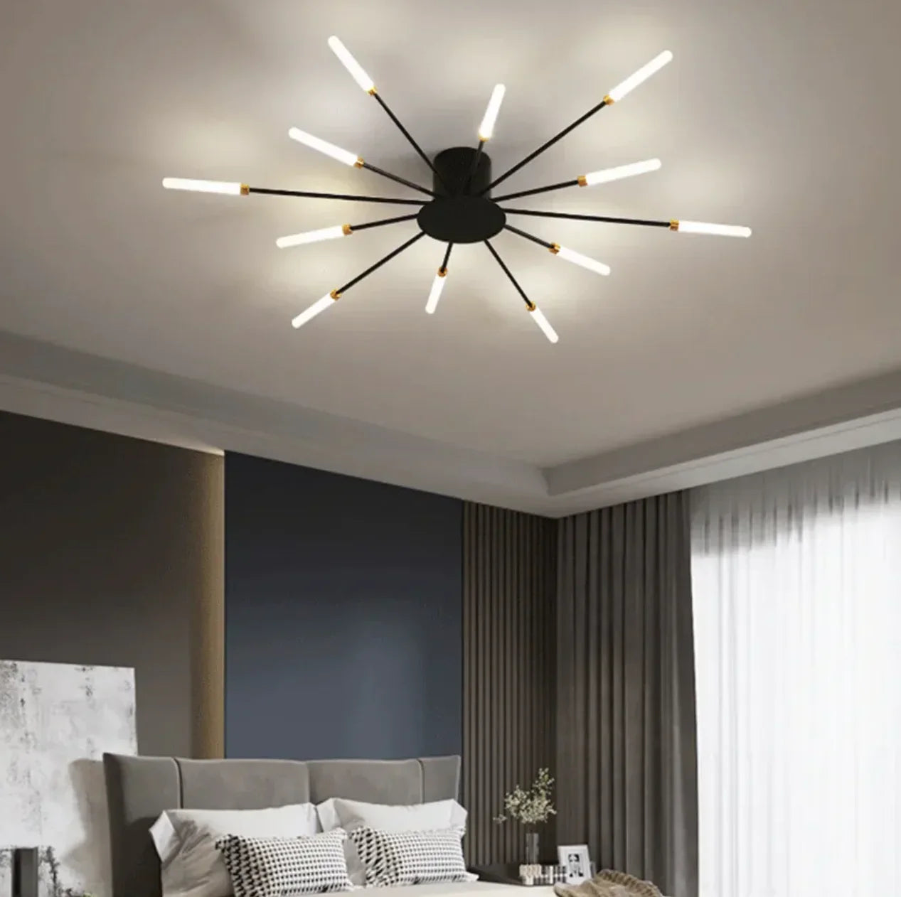 Plafoniera LED moderna in stile sputnik dimmerabile per soggiorno