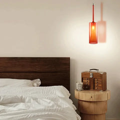 Lampadario a bottiglie in vetro con altezza regolabile da comodino luce calda