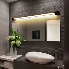 Applique orientabile da parete lineare LED con rotazione fino a 350° in metallo nero