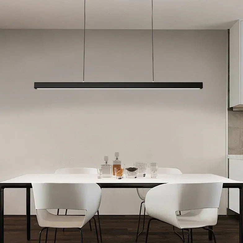 Lampadario a sospensione lineare LED dimmerabile dal design moderno per sala pranzo