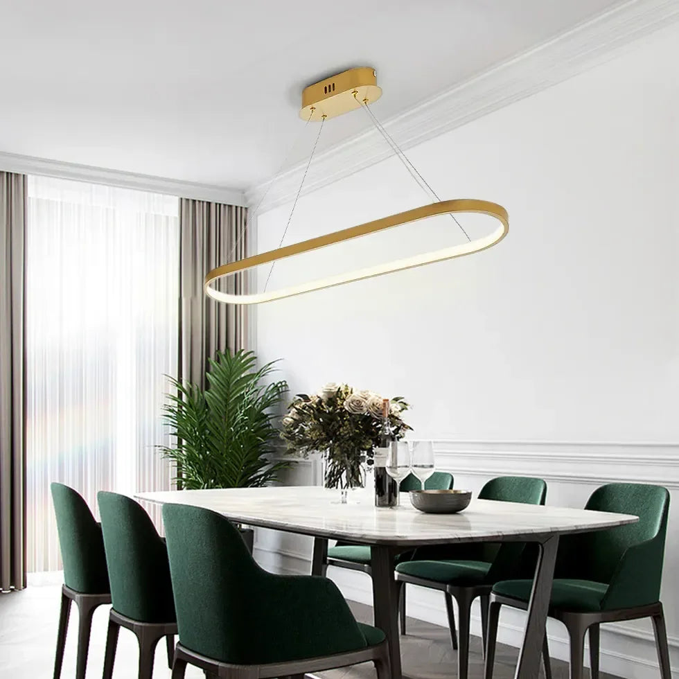 Lampadario Moderno Ovale LED Dimmerabile per Sala Pranzo