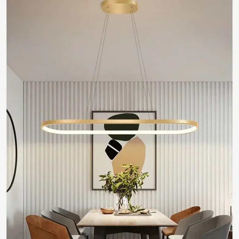 Lampadario Moderno Ovale LED Dimmerabile per Sala Pranzo
