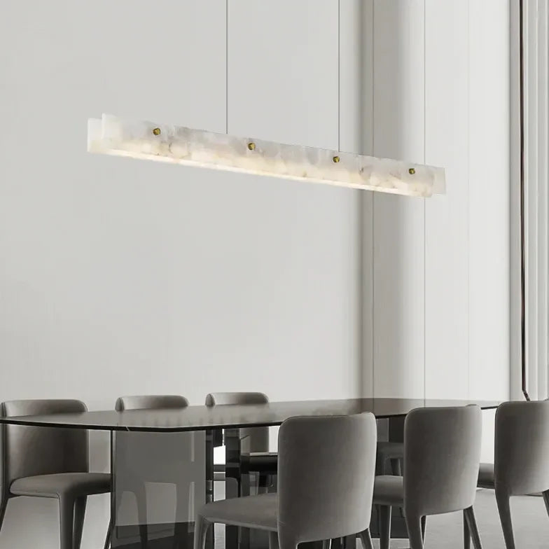 Lampadario in marmo lineare moderno LED dimmerabile per sala da pranzo