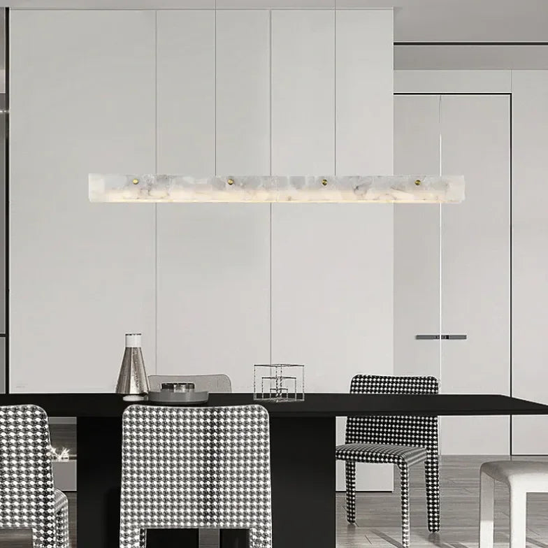 Lampadario in marmo lineare moderno LED dimmerabile per sala da pranzo