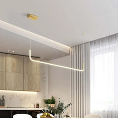 Lampadario lineare a LED design moderno dimmerabile per sala pranzo