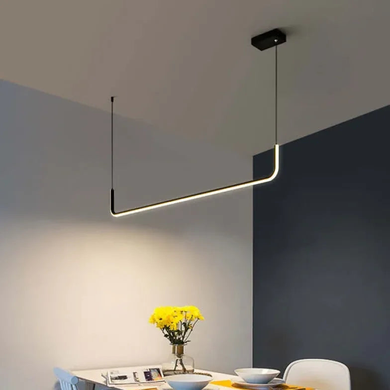 Lampadario lineare a LED design moderno dimmerabile per sala pranzo