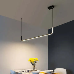 Lampadario lineare a LED design moderno dimmerabile per sala pranzo