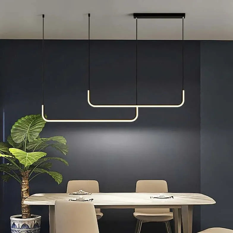 Lampadario lineare a LED design moderno dimmerabile per sala pranzo