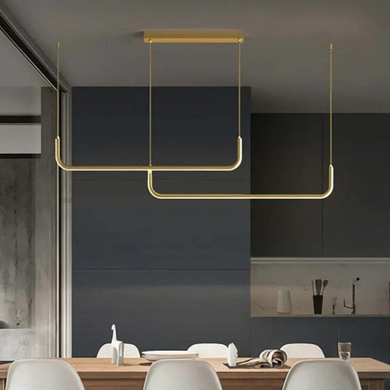 Lampadario lineare a LED design moderno dimmerabile per sala pranzo