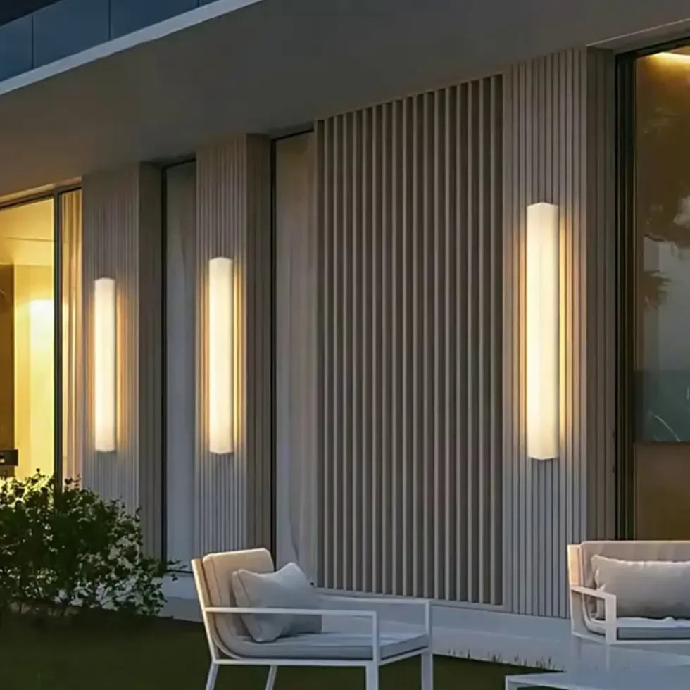 Applique da parete per esterno moderna LED solare effetto marmo lineare