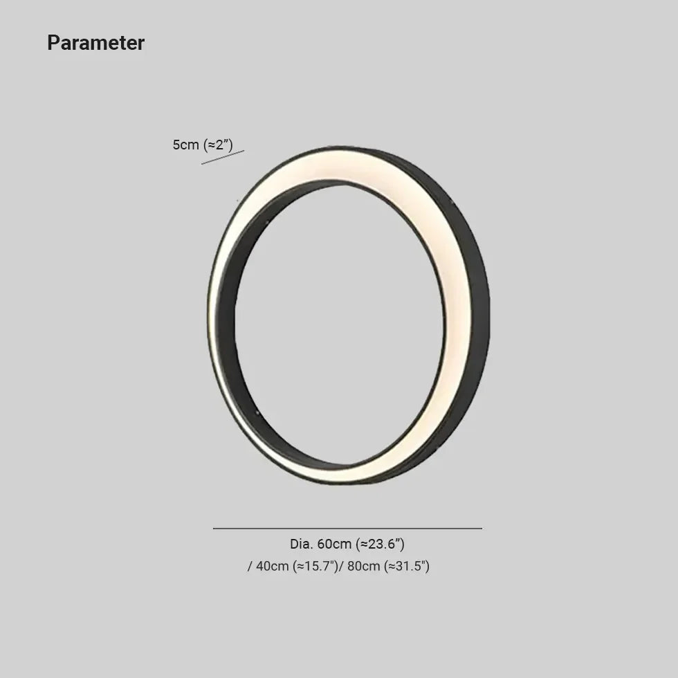 Applique da esterno design ad anello a forma di luna stile moderno LED in metallo