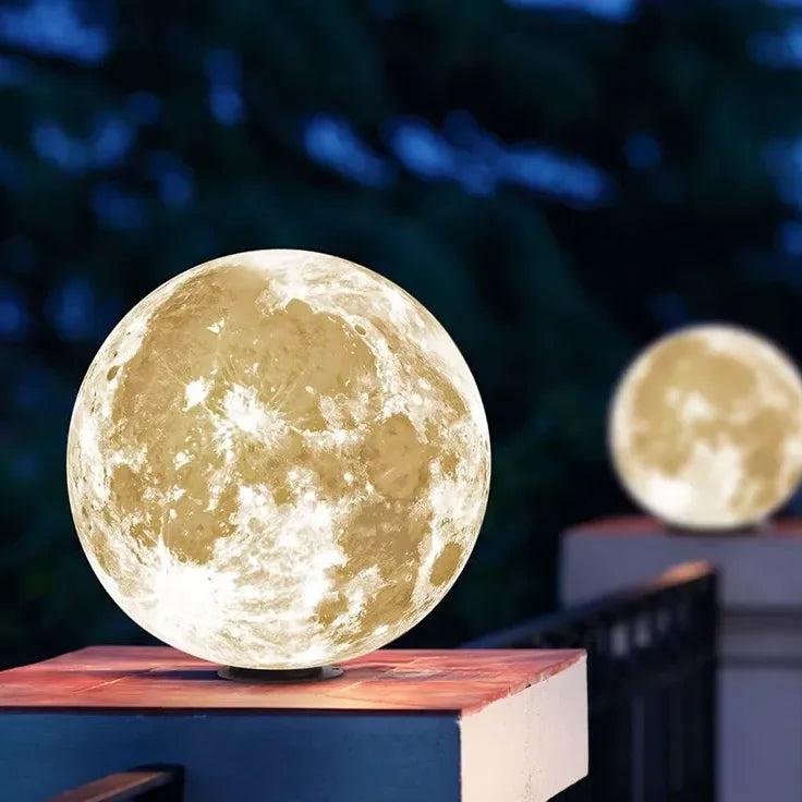 Luce ornamentale da esterno LED solare a forma di luna stile moderno per giardino