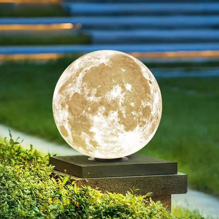 Luce ornamentale da esterno LED solare a forma di luna stile moderno per giardino