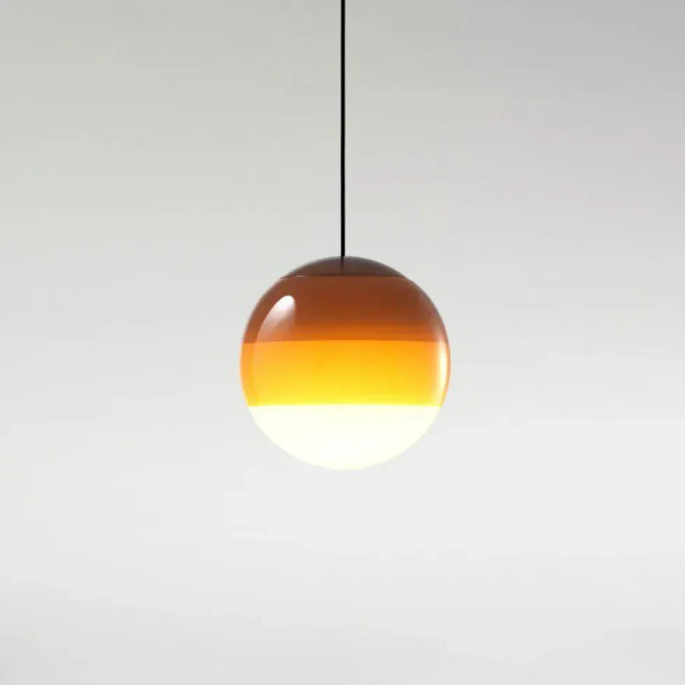 Lampadario a sospensione in vetro colorato a sfera con LED in stile nordico per sala pranzo