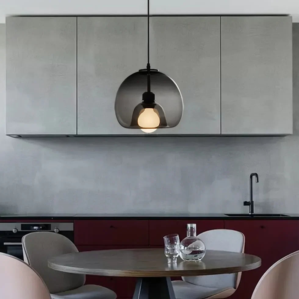 Lampadario a sospensione a sfera in vetro dal design moderno LED per sala da pranzo