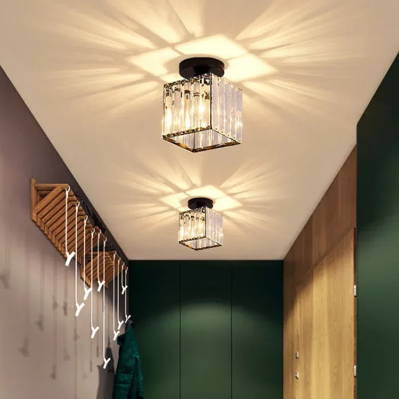 Plafoniera LED per corridoio dal design moderno in cristallo