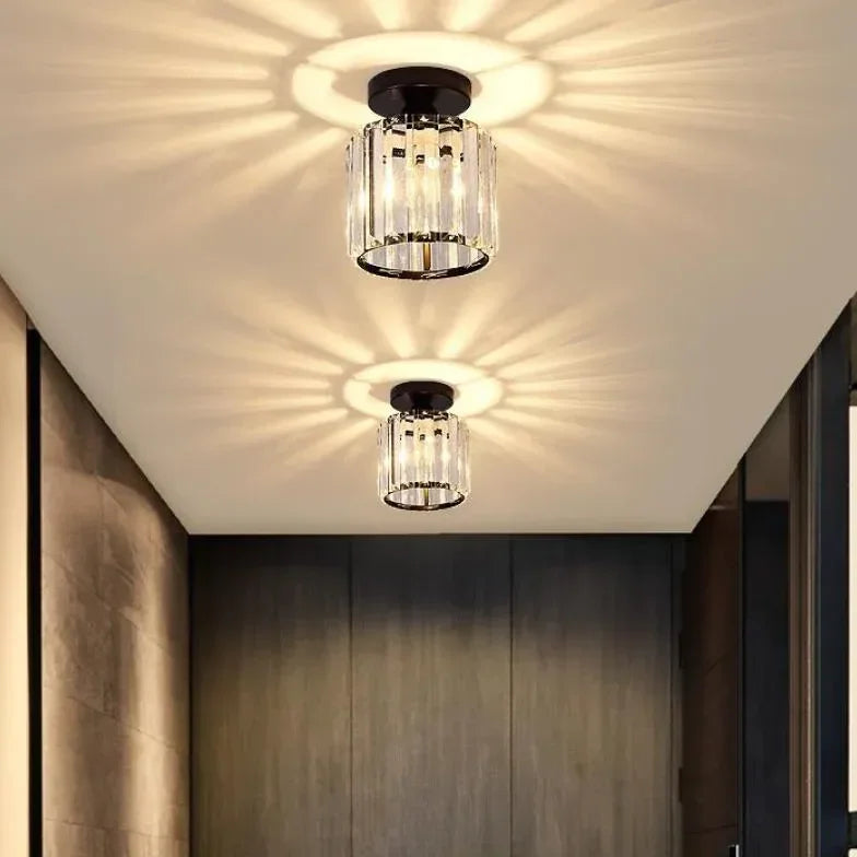 Plafoniera LED per corridoio dal design moderno in cristallo