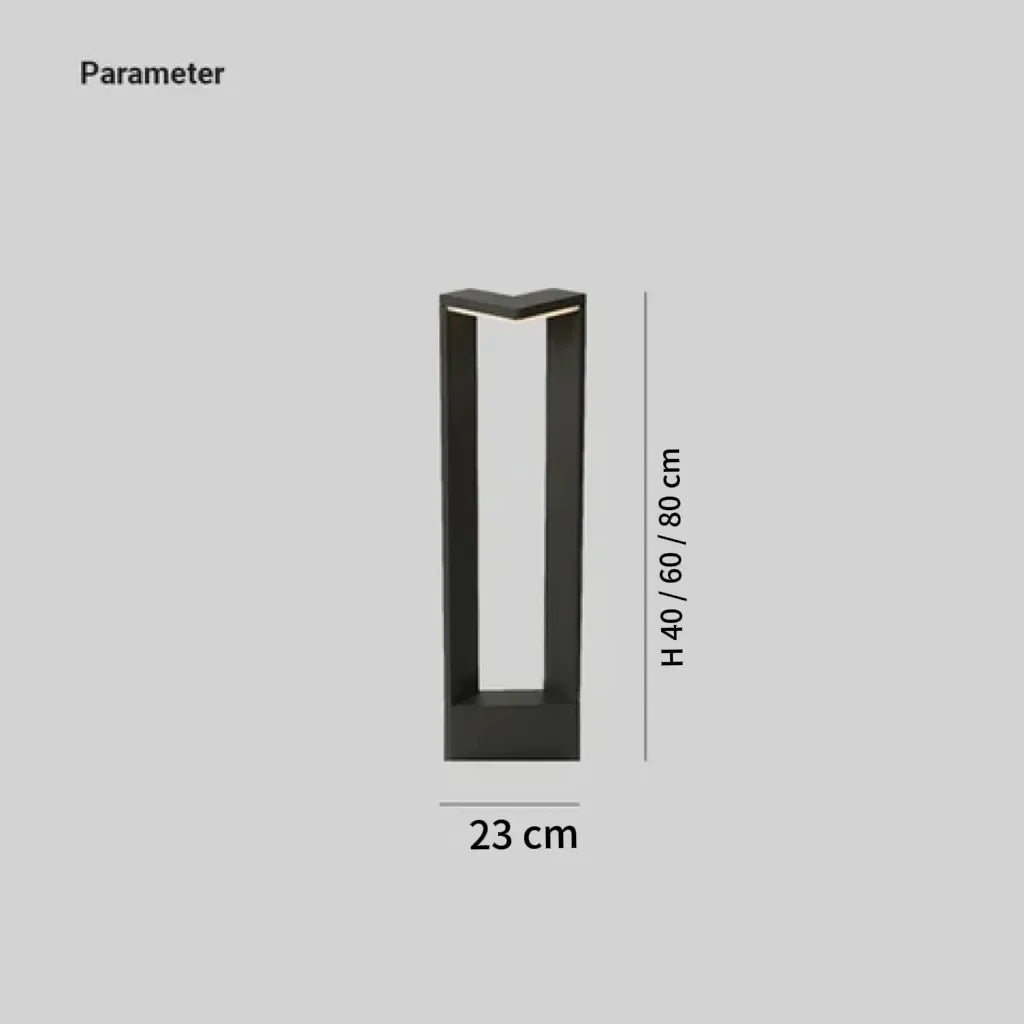 Lampione da giardino LED minimalista con cornice sottile nera