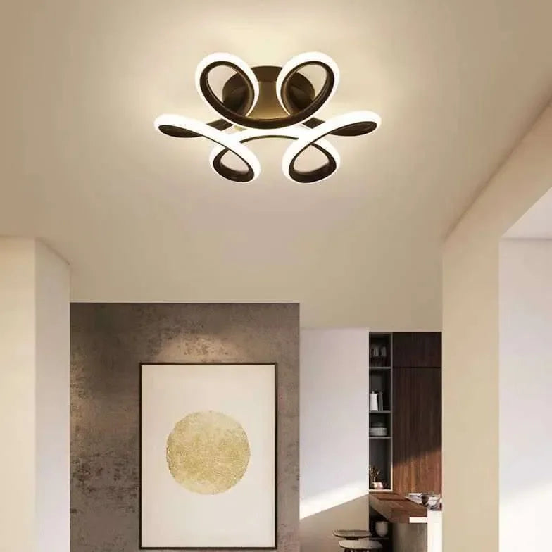 Plafoniera moderna corridoio design moderno LED dimmerabile metallo a fiore astratto