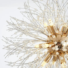Plafoniera in cristallo LED dal design moderno a fuochi per soggiorno