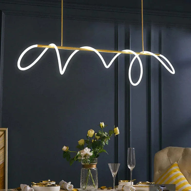 Lampadario a sospensione moderno a LED dimmerabile lineare per sala pranzo