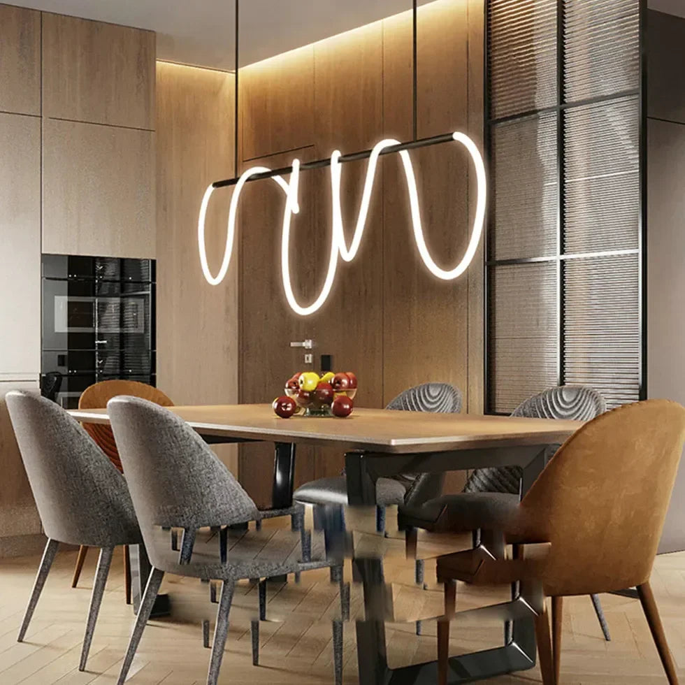 Lampadario a sospensione moderno a LED dimmerabile lineare per sala pranzo