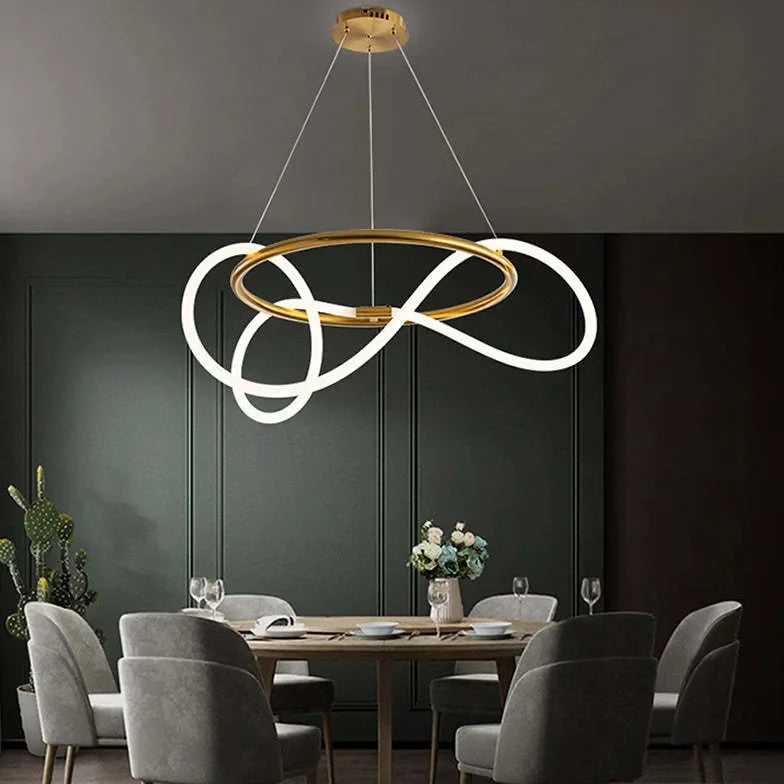 Lampadario a sospensione moderno a LED dimmerabile ad anello per sala pranzo