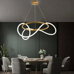 Lampadario a sospensione moderno a LED dimmerabile ad anello per sala pranzo