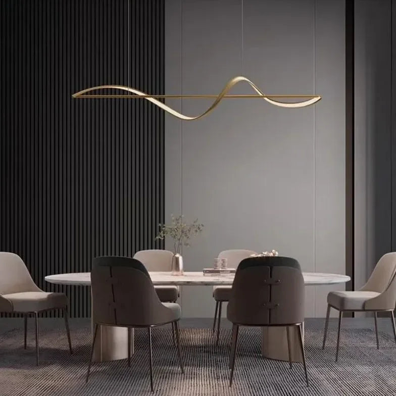 Lampadario da cucina dal design moderno dimmerabile con forma ondulata