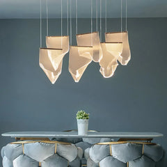 Lampadari a sospensione design moderno con effetto nastro LED per soggiorno