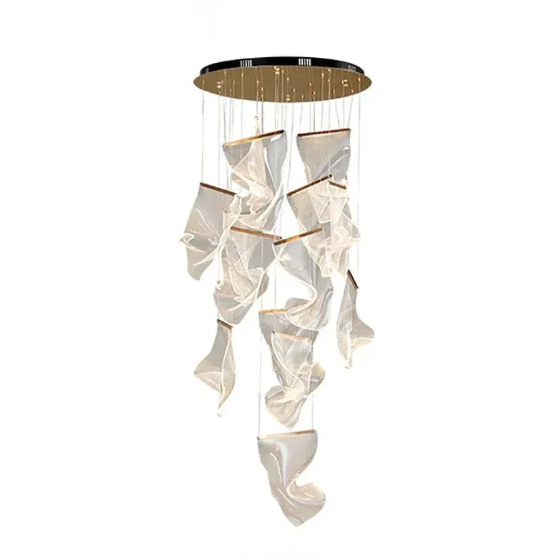 Lampadari a sospensione design moderno con effetto nastro LED per soggiorno