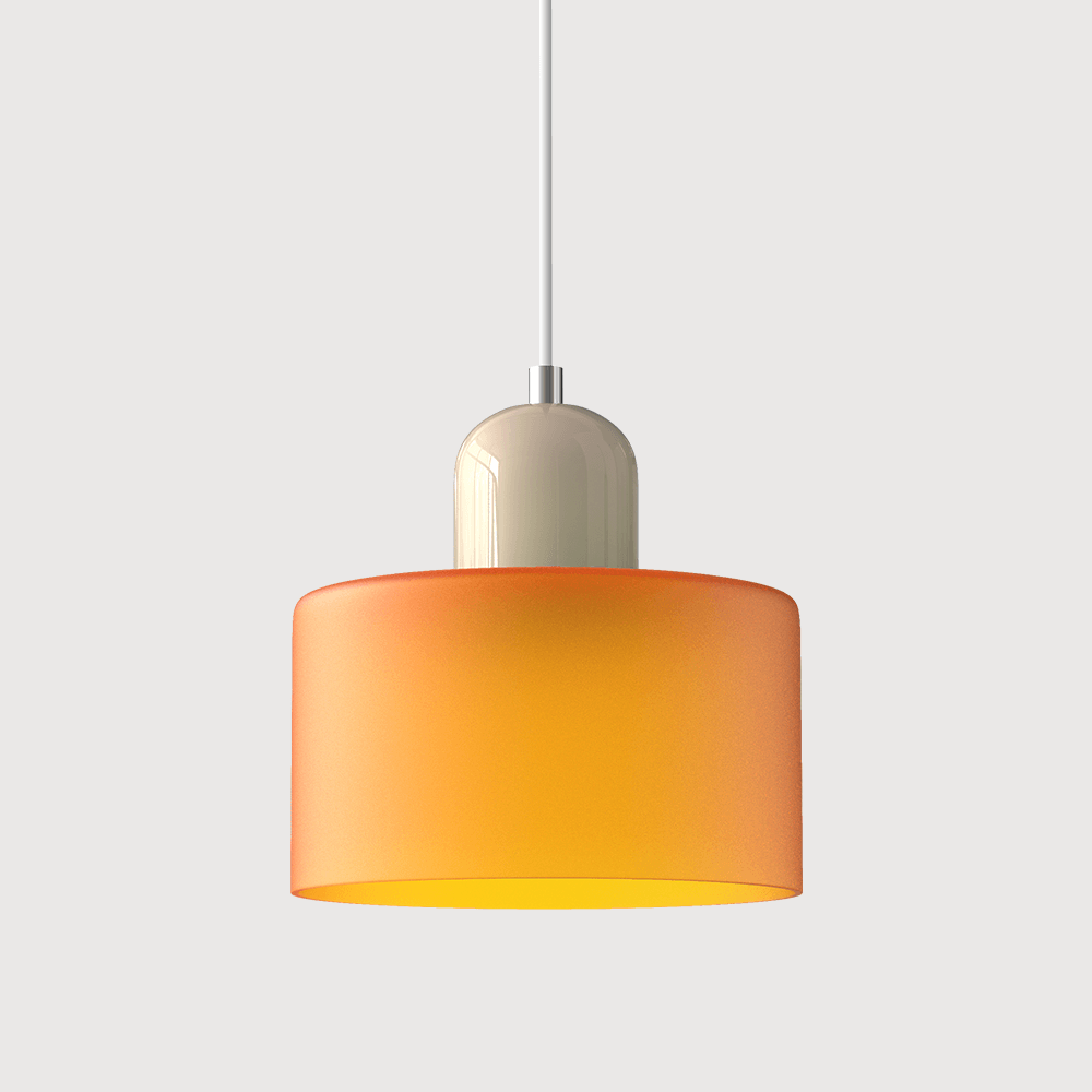 Lampada stile Morandi a sospensione LED in vetro cilindrica per sala da pranzo