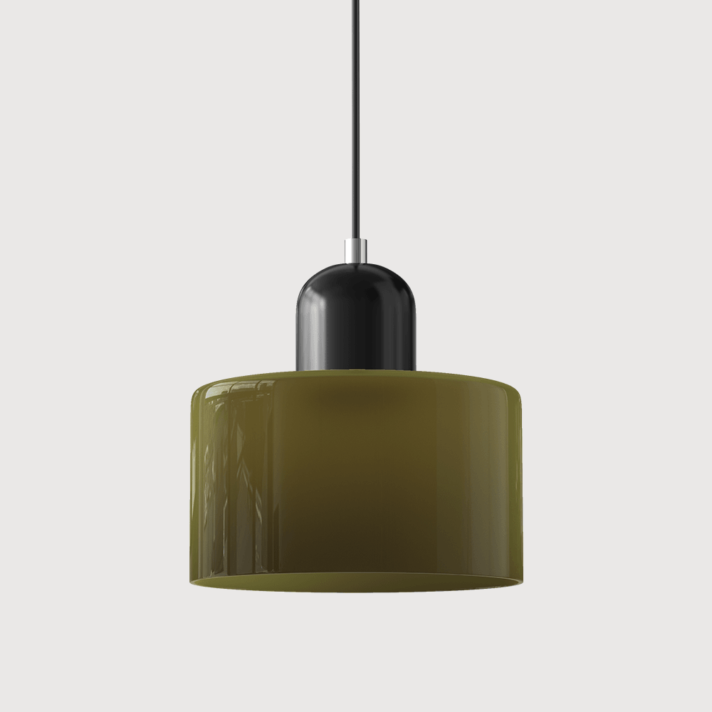 Lampada stile Morandi a sospensione LED in vetro cilindrica per sala da pranzo