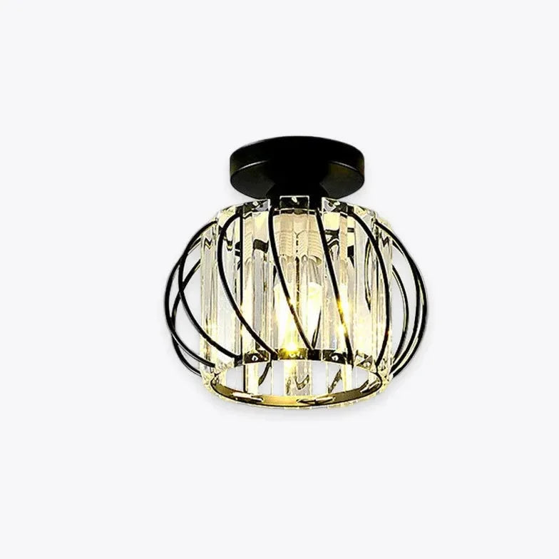 Plafoniera led soffitto corridoio in cristallo design moderno a lanterna Ø 20 cm