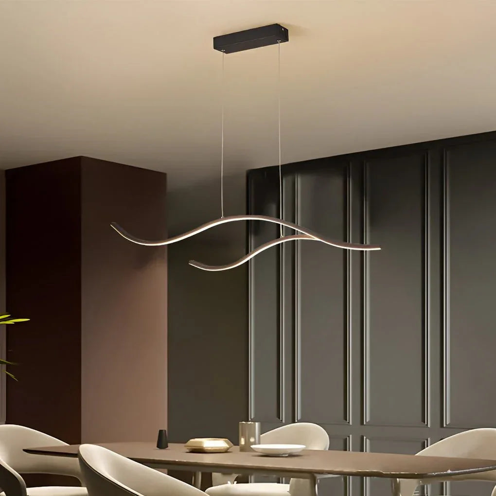 Lampadario moderno a sospensione LED dimmerabile ondulato per sala da pranzo
