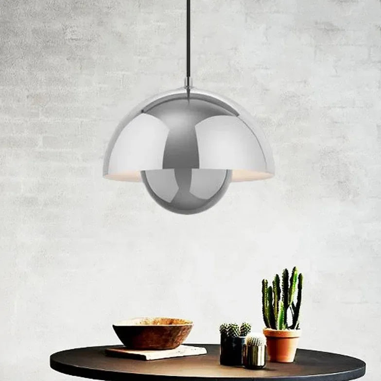 Lampadario a cupola in metallo a doppio guscio stile scandinavo per sala da pranzo