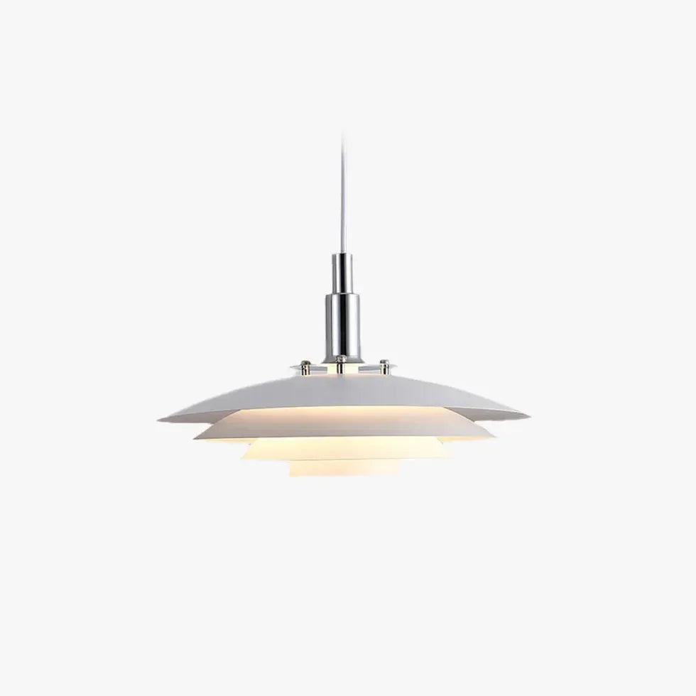 Lampadario a disco LED bianco stile danese per sala da pranzo Ø 38 cm