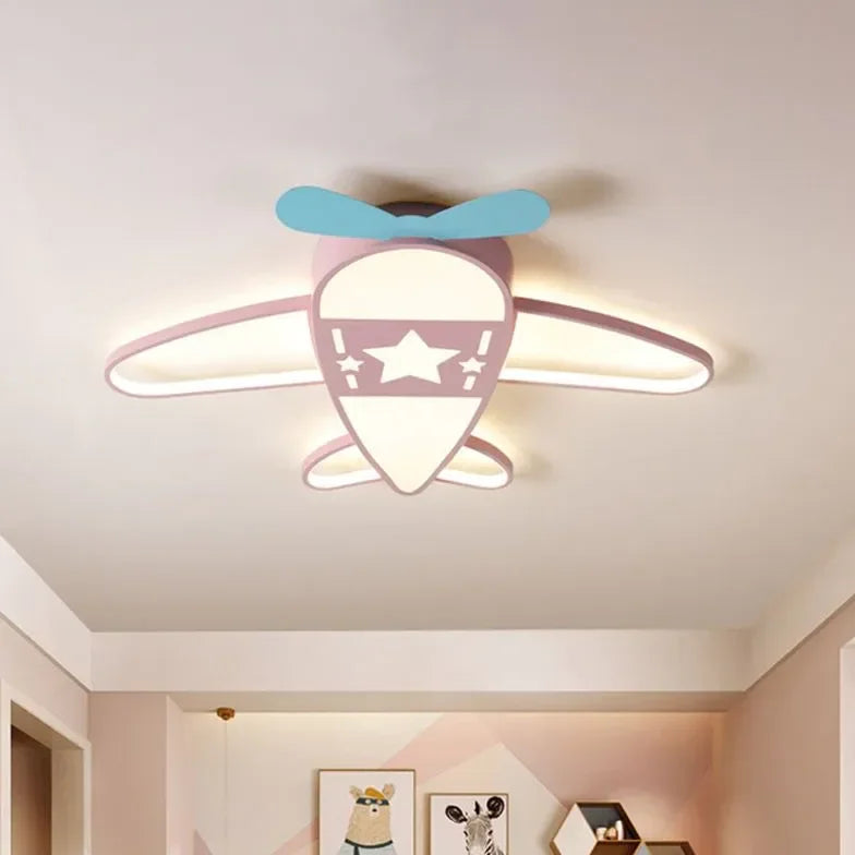 Plafoniera a soffitto per la cameretta a forma di aeroplano con luce LED dimmerabile
