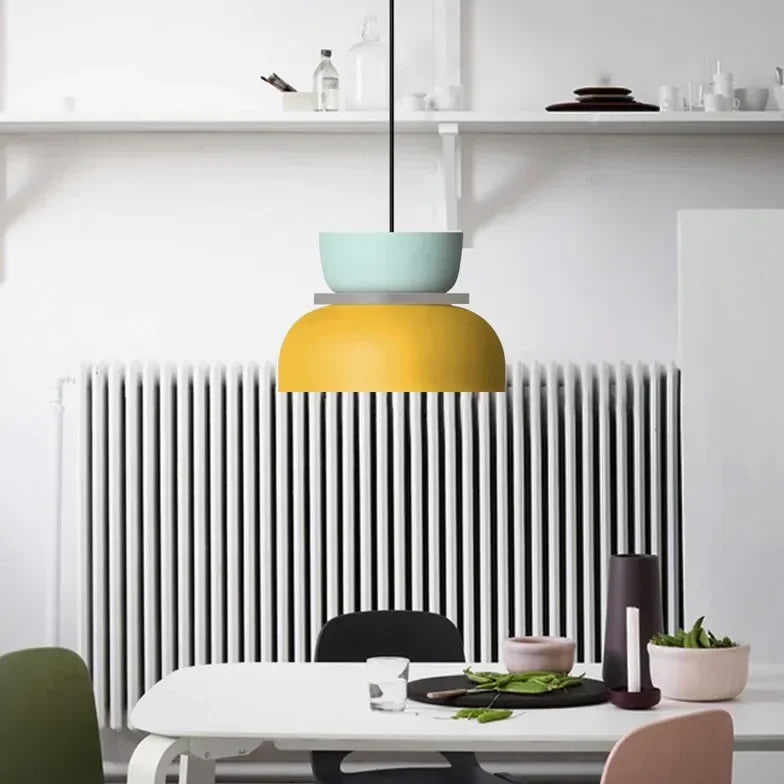 Lampadario macaron a sospensione nordico in metallo per sala da pranzo