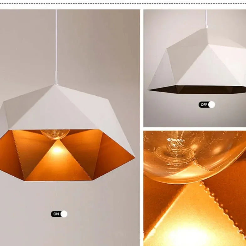 Lampadario a campana moderno in metallo dal design geometrico per la sala da pranzo