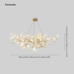Led Lampadari Moderni Foglie di Ginkgo Bianche