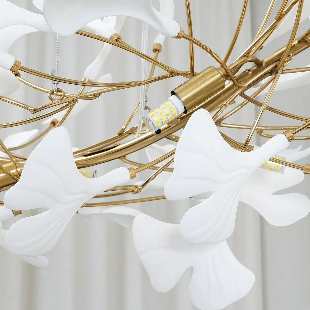 Led Lampadari Moderni Foglie di Ginkgo Bianche