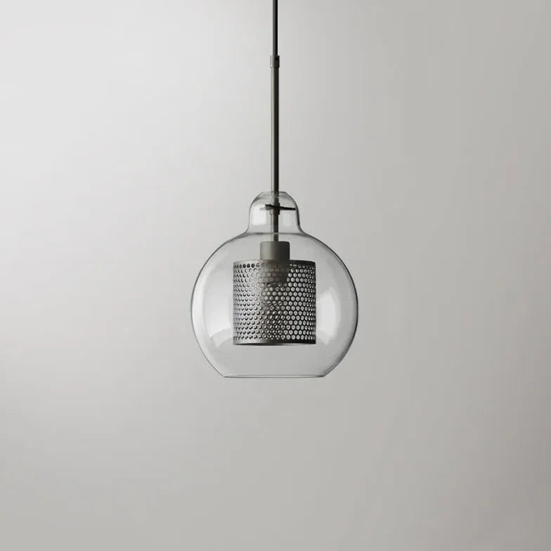 Lampadario a sospensione moderno in vetro trasparente per sala da pranzo