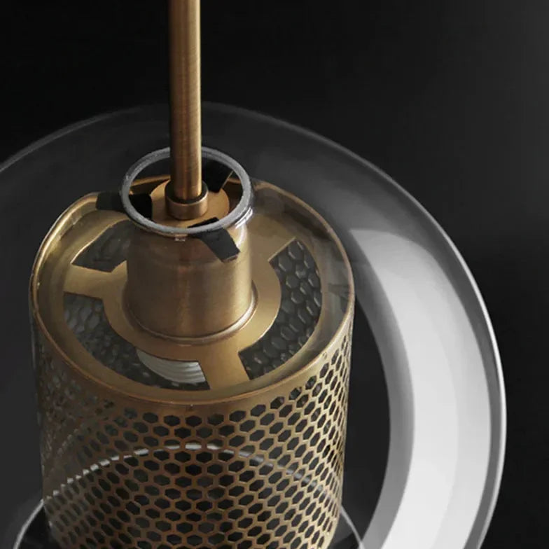 Lampadario a sospensione moderno in vetro trasparente per sala da pranzo