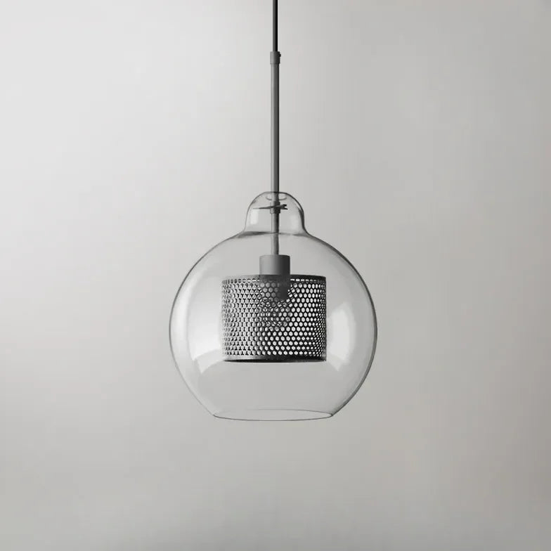 Lampadario a sospensione moderno in vetro trasparente per sala da pranzo