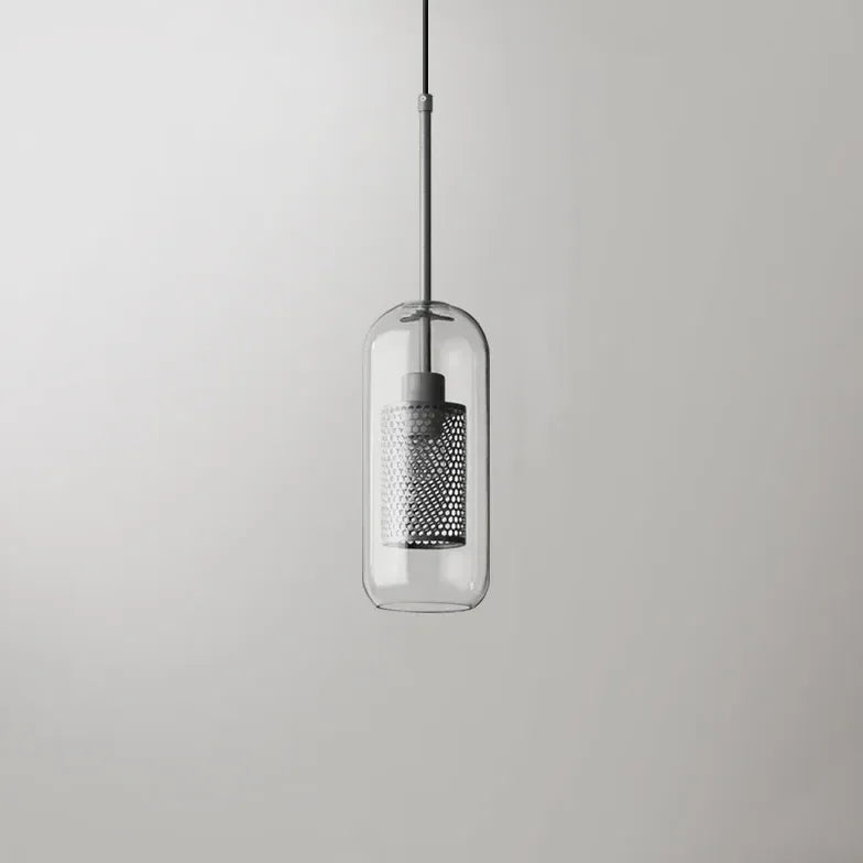 Lampadario a sospensione moderno in vetro trasparente per sala da pranzo