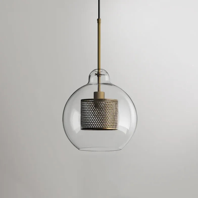 Lampadario a sospensione moderno in vetro trasparente per sala da pranzo