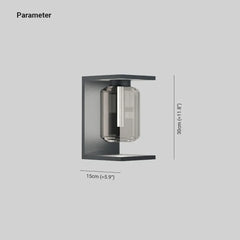 Applique da esterno in vetro con diffusore cilindrico LED dal design moderno